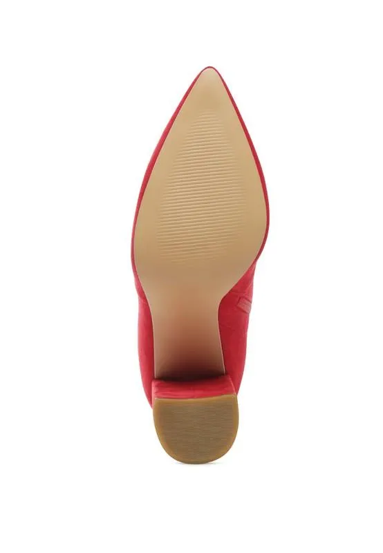 London Rag Zahara Pointed Block Heeled Boot